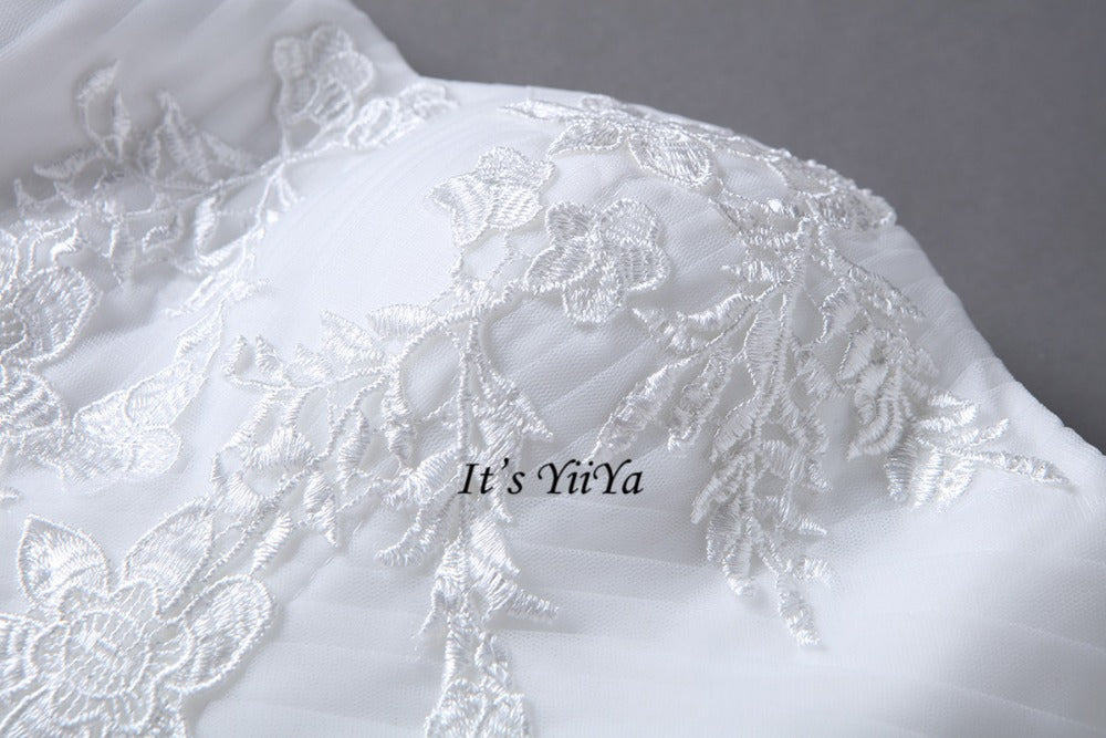 Free shipping New Arrival Strapless Sleeveless Wedding Dresses Long Train Gowns Appliques Frocks dress Vestidos De Novia IY010