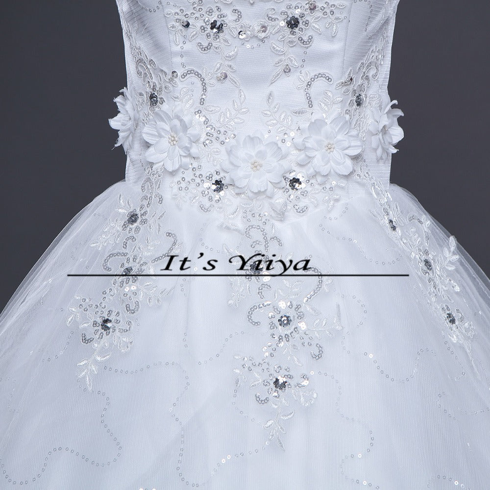DHL Free Shipping New Train White Vestidos De Novia Design Bride Wedding frocks Boat Neck Flowers Bridal Wedding dresses TH82