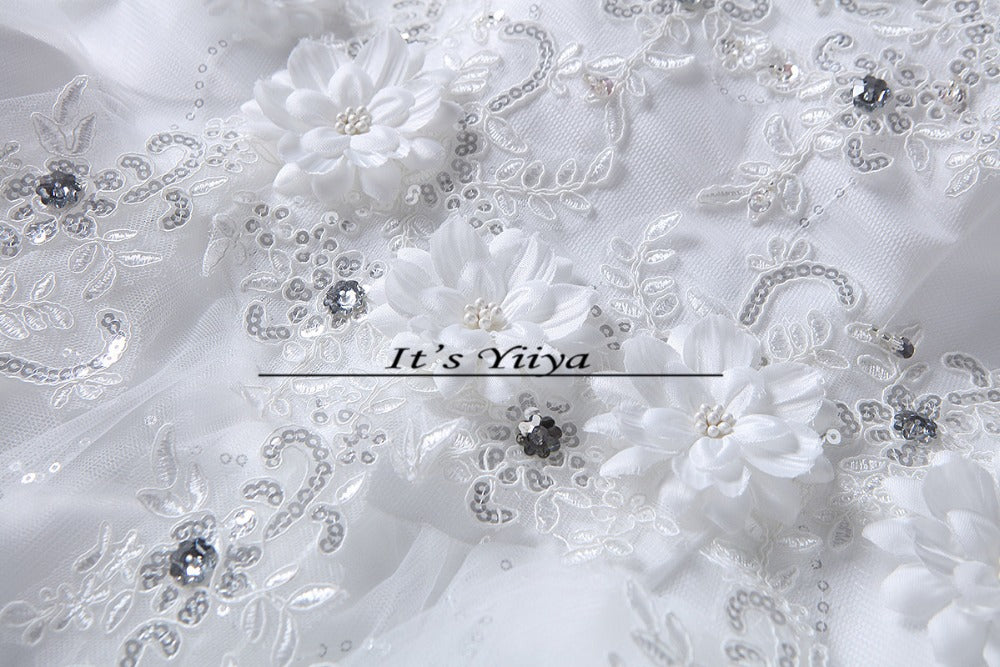 DHL Free Shipping New Train White Vestidos De Novia Design Bride Wedding frocks Boat Neck Flowers Bridal Wedding dresses TH82
