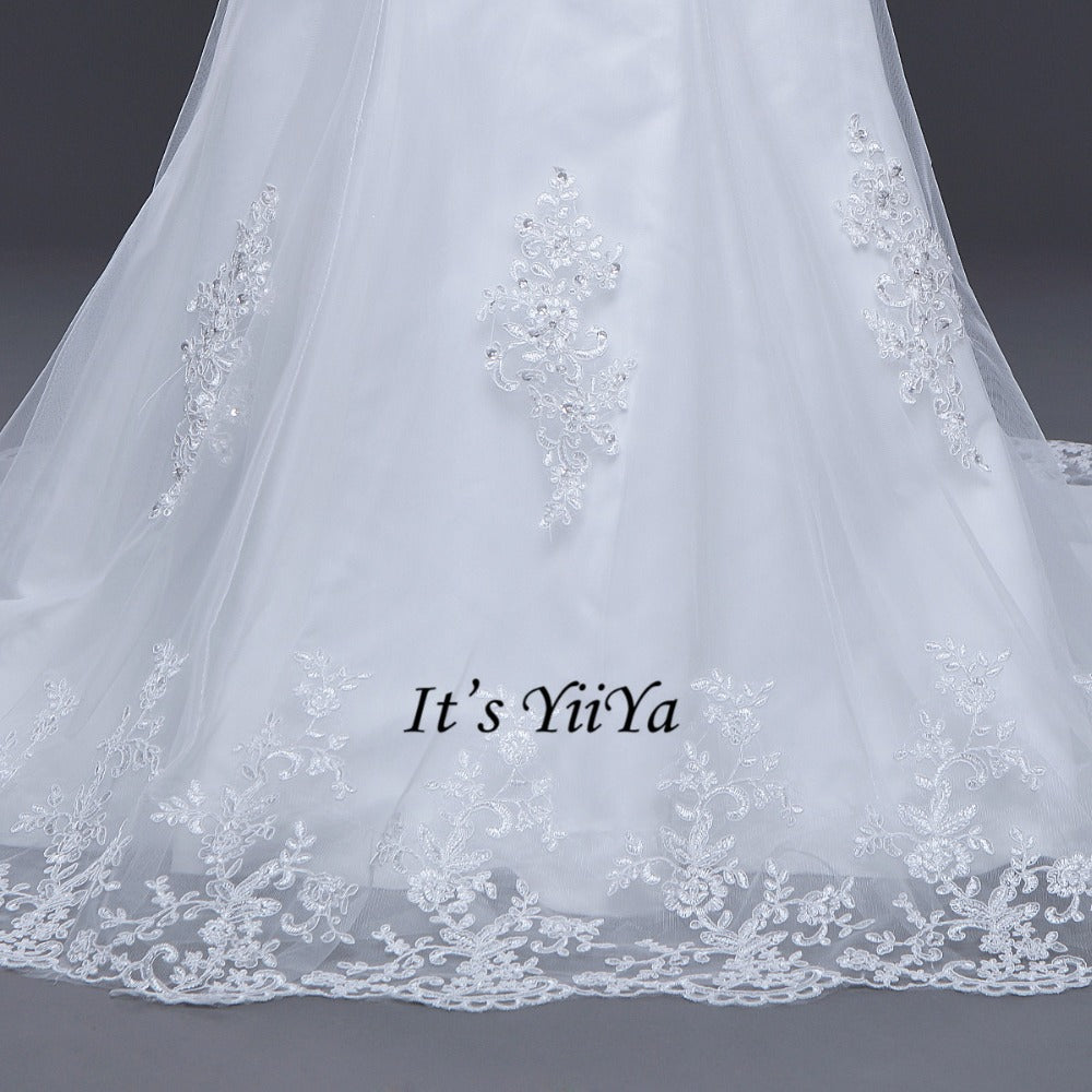 Free Shipping Short Sleeve Wedding dresses Mermaid Vestidos De Novia Off white dress Bridal Ball gowns Long train Frocks HS705