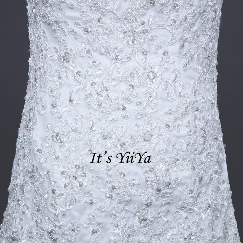 Free Shipping Short Sleeve Wedding dresses Mermaid Vestidos De Novia Off white dress Bridal Ball gowns Long train Frocks HS705