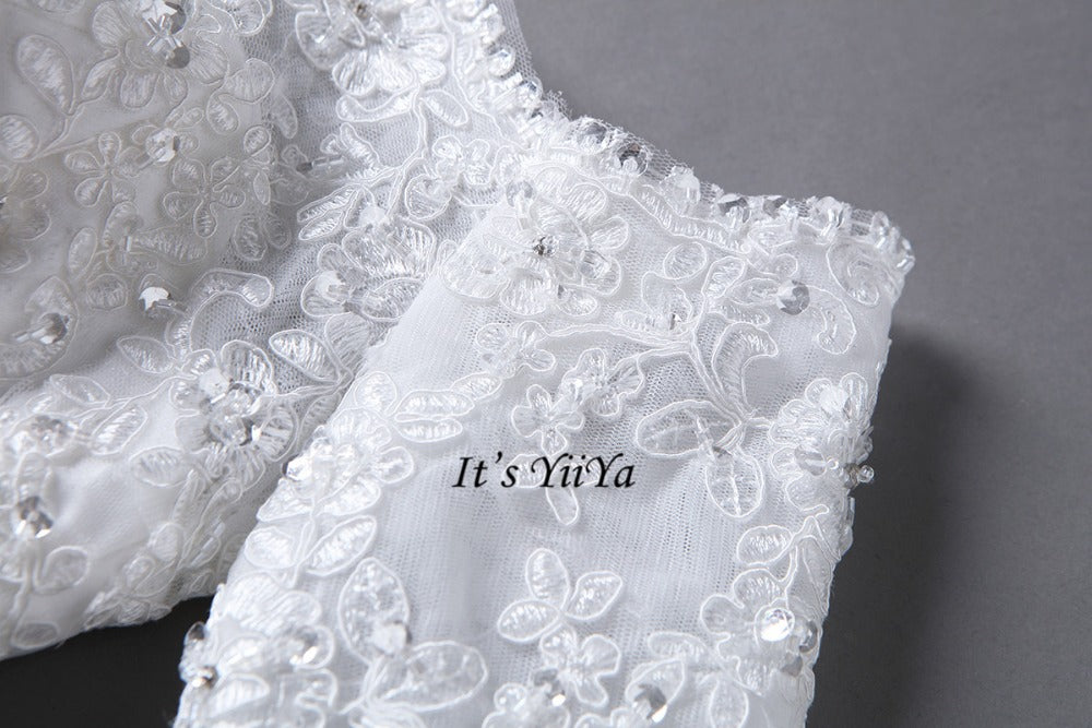 Free Shipping Short Sleeve Wedding dresses Mermaid Vestidos De Novia Off white dress Bridal Ball gowns Long train Frocks HS705