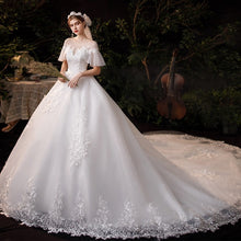 Load image into Gallery viewer, With Long Train Lace Embroidery Ball Gown Princess Luxury Plus Size
