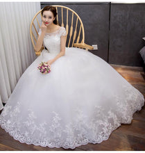 Load image into Gallery viewer, Classic O-neck Lace Up Ball Gown
