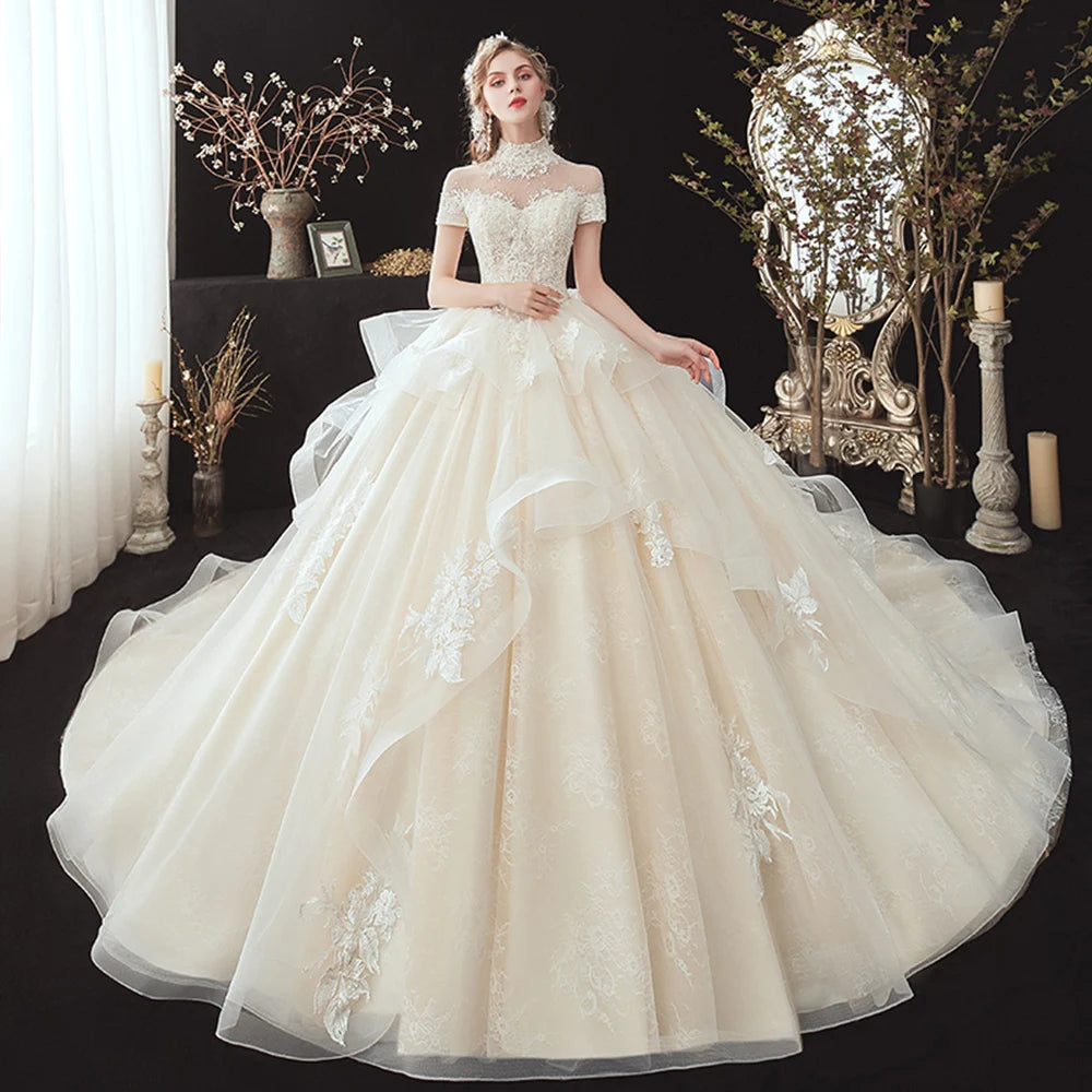 Beading Appliques Lace Princess Ball Gown Dresses