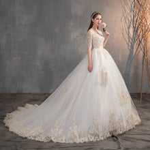 Load image into Gallery viewer, Off The Shoulder Half Sleeve Wedding Gown Lace
