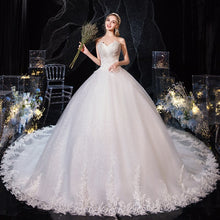 Load image into Gallery viewer, Wedding Dress 2023 New Luxury Strapless Wedding Dress With Train Princess Bling Bling Vestido De Noiva Plus Size
