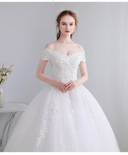 Load image into Gallery viewer, 2023 Prinecess Wedding Dresses Off The Shoulder Lace Wedding Gown Lace Up Ball Gown Bridal Dress

