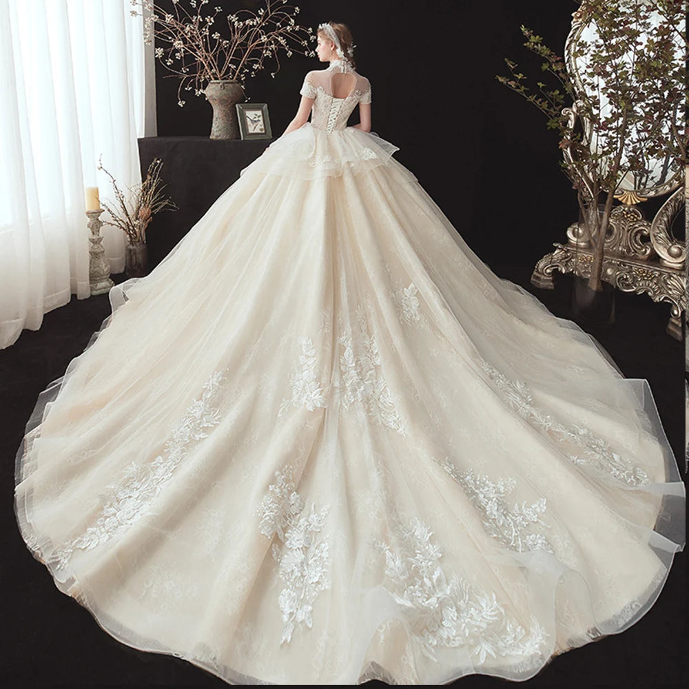 Beading Appliques Lace Princess Ball Gown Dresses