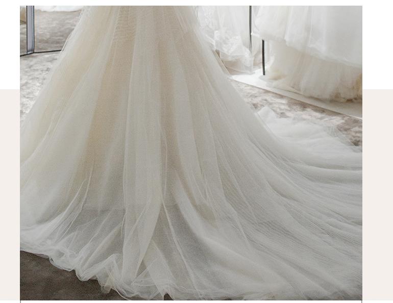 Simple Off The Shoulder Light Ball Gown Tulle Wedding Dress