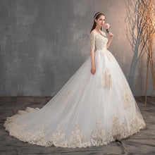 Load image into Gallery viewer, Off The Shoulder Half Sleeve Wedding Gown Lace
