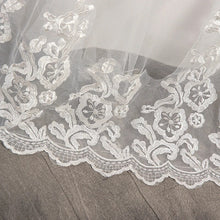 Load image into Gallery viewer, Long Cap Lace Wedding Gown With Long Train Embroidery Bridal Dress
