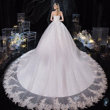 Load image into Gallery viewer, Wedding Dress 2023 New Luxury Strapless Wedding Dress With Train Princess Bling Bling Vestido De Noiva Plus Size
