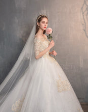 Load image into Gallery viewer, Off The Shoulder Half Sleeve Wedding Gown Lace
