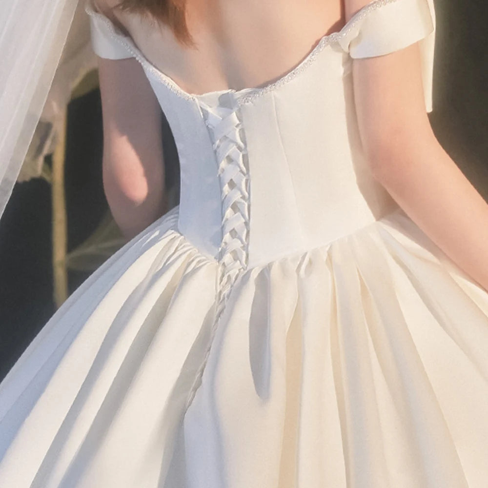 Ball Gown Wedding Dresses Pearls  Off the Shoulder