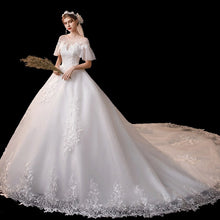 Load image into Gallery viewer, With Long Train Lace Embroidery Ball Gown Princess Luxury Plus Size
