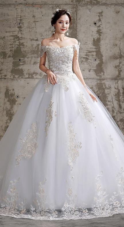 Off The Shoulder New Bride Dresses Simple Wedding Gowns Plus Size Vestido De Noiva