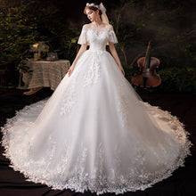 Load image into Gallery viewer, With Long Train Lace Embroidery Ball Gown Princess Luxury Plus Size
