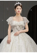 Load image into Gallery viewer, Off The Shoulder Luxury Big Train Princess Bride Dress
