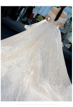 Load image into Gallery viewer, Off The Shoulder Wedding Dress Sweep Train Ball Gown Wedding Gown Vestido De Noiva Luxury Prinecess Bride Dress
