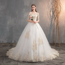 Load image into Gallery viewer, Off The Shoulder Half Sleeve Wedding Gown Lace
