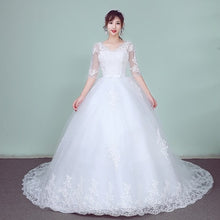 Load image into Gallery viewer, New Boat Neck Wedding Dress Sweep Brush Train Ball Gown Bridal Dress Lace Up Wedding Gowns Vestidos De Novia
