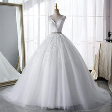 Load image into Gallery viewer, Lace Wedding Dress 2023 Classic V-neck Bridal Dress With Court Train
