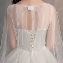 Load image into Gallery viewer, Long Cap Lace Wedding Gown With Long Train Embroidery Bridal Dress
