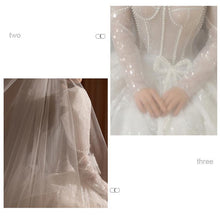 Load image into Gallery viewer, Classic Full Sleeve Wedding Dress Shining Sequins Pearl Ball Gown Plus Size Custom Made Luxury Bridal Dresses Robe De Mariee
