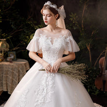 Load image into Gallery viewer, With Long Train Lace Embroidery Ball Gown Princess Luxury Plus Size
