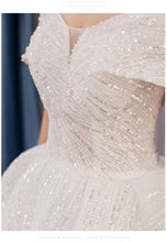 Load image into Gallery viewer, Off The Shoulder Wedding Dress Sweep Train Ball Gown Wedding Gown Vestido De Noiva Luxury Prinecess Bride Dress
