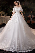 Load image into Gallery viewer, With Long Train Lace Embroidery Ball Gown Princess Luxury Plus Size
