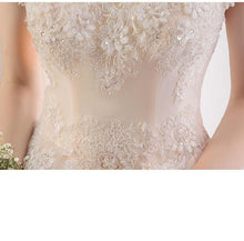 Load image into Gallery viewer, 2023 Off White Sexy Boat Neck Wedding Dress Beautiful Lace Flower Ball Gown Off The Shoulder Princess Bridal Dress Custom Made
