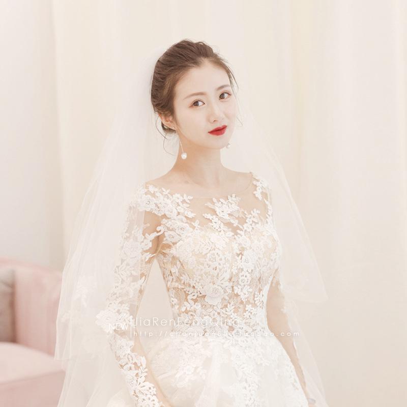 Cheap Wedding Dress 2023 New Full Sleeve Classic Embroidery Lace Up Ball Gown Princess Wedding Dresses Robe De Mariee