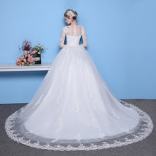 Load image into Gallery viewer, Sexy See Through Wedding Dress Luxury Long Sleeve Wedding Gown 2020 Lace Beaded Mariage Bridal Gowns Vestido De Noiva
