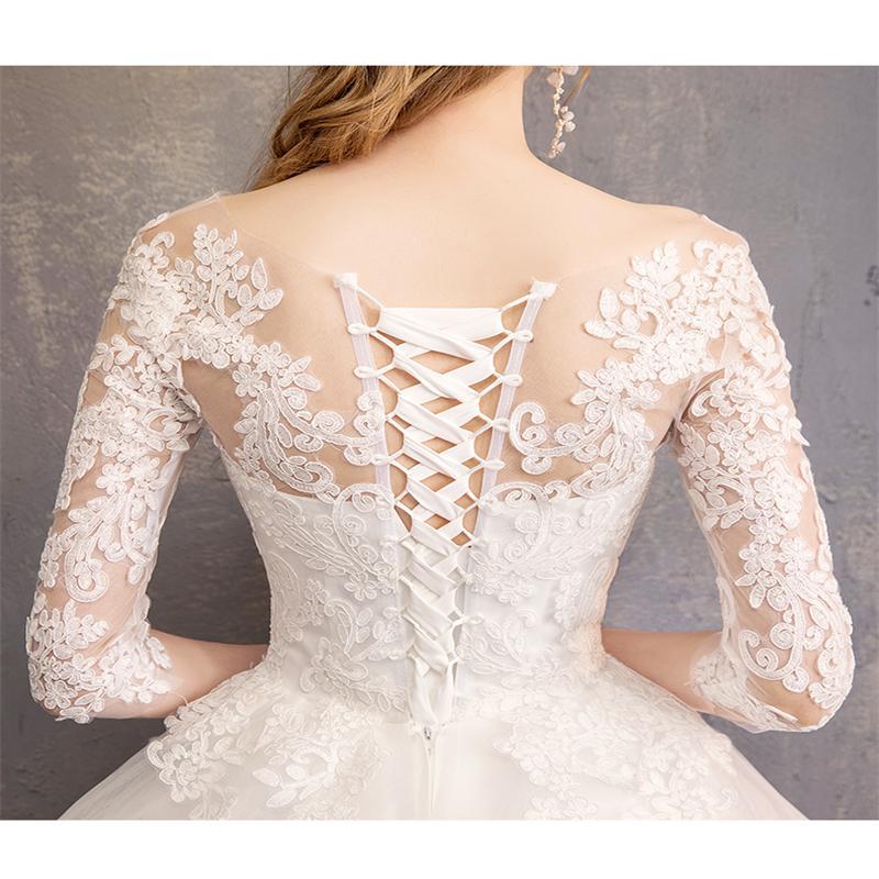 Grande Taille 2023 New The Half Sleeve Ball Gown Luxury Lace Embroidery Wedding Dress