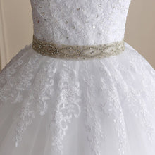 Load image into Gallery viewer, Long Train Ball Gown Belted Bridal Dress Off Shoulder
