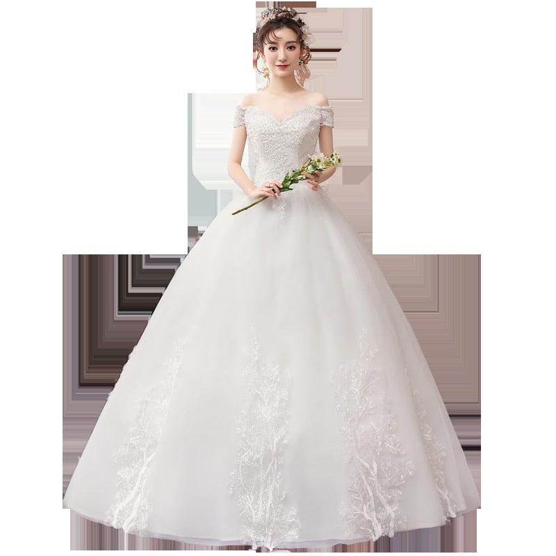 Wedding Dresses 2023 New The Sexy V-neck Lace Up Ball Gown Off The Shoulder Princess Elegant