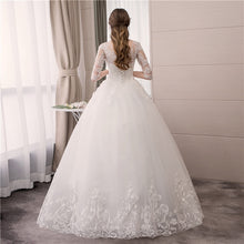 Load image into Gallery viewer, Half Sleeve Lace Wedding Dress New Lace Up Ball Gown Princess Luxury Appliques Wedding Dresses
