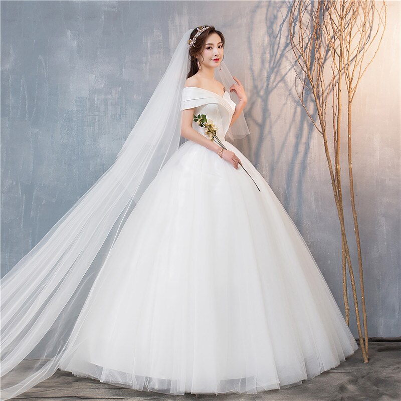 Wedding Dress 2023 New Sexy V-neck Lace Up Ball Gown Off The Shoulder Simple Wedding Dresses Vestido De Noiva