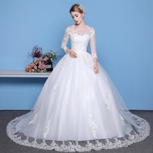 Load image into Gallery viewer, Sexy See Through Wedding Dress Luxury Long Sleeve Wedding Gown 2020 Lace Beaded Mariage Bridal Gowns Vestido De Noiva
