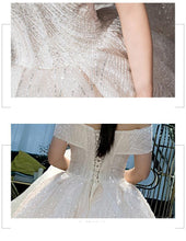 Load image into Gallery viewer, Off The Shoulder Wedding Dress Sweep Train Ball Gown Wedding Gown Vestido De Noiva Luxury Prinecess Bride Dress
