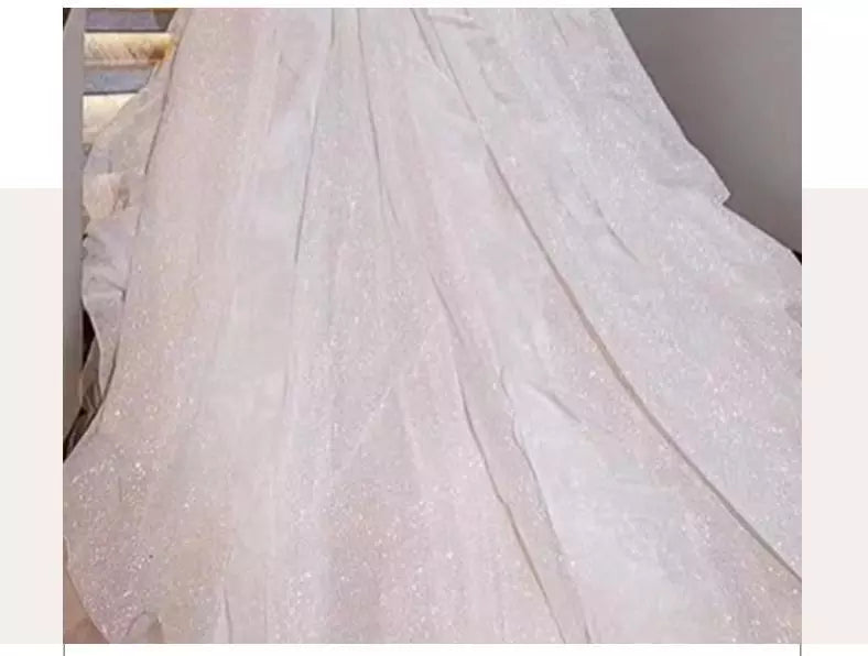 Boat Neck Wedding Dress Luxury Lace Embroidery Bridal Ball Gown Classic Off The Shoulder