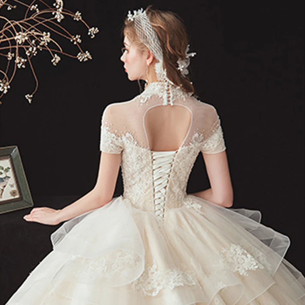 Beading Appliques Lace Princess Ball Gown Dresses