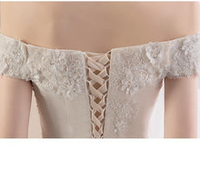 Load image into Gallery viewer, 2023 Off White Sexy Boat Neck Wedding Dress Beautiful Lace Flower Ball Gown Off The Shoulder Princess Bridal Dress Custom Made

