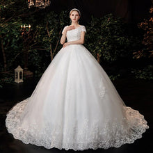 Load image into Gallery viewer, New Boat Neck Wedding Dress Sweep Brush Train Ball Gown Bridal Dress Lace Up Wedding Gowns Vestidos De Novia
