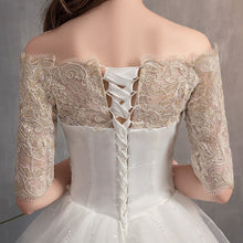 Load image into Gallery viewer, Off The Shoulder Half Sleeve Wedding Gown Lace
