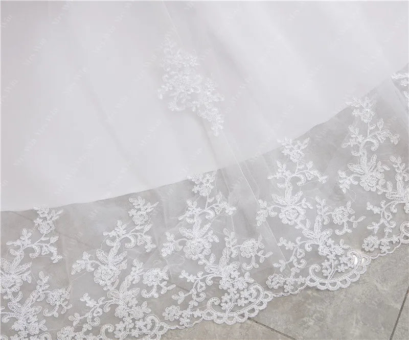 Full Sleeve Sexy V-neck Bride Floor Dress
