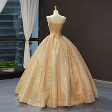 Load image into Gallery viewer, Gold Quinceanera Dresses Luxury Shinging Sleeveless Ball Gown

