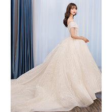 Load image into Gallery viewer, Off The Shoulder Wedding Dress Sweep Train Ball Gown Wedding Gown Vestido De Noiva Luxury Prinecess Bride Dress
